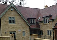 Brown Antique Rustic tiles on a self build in Glos